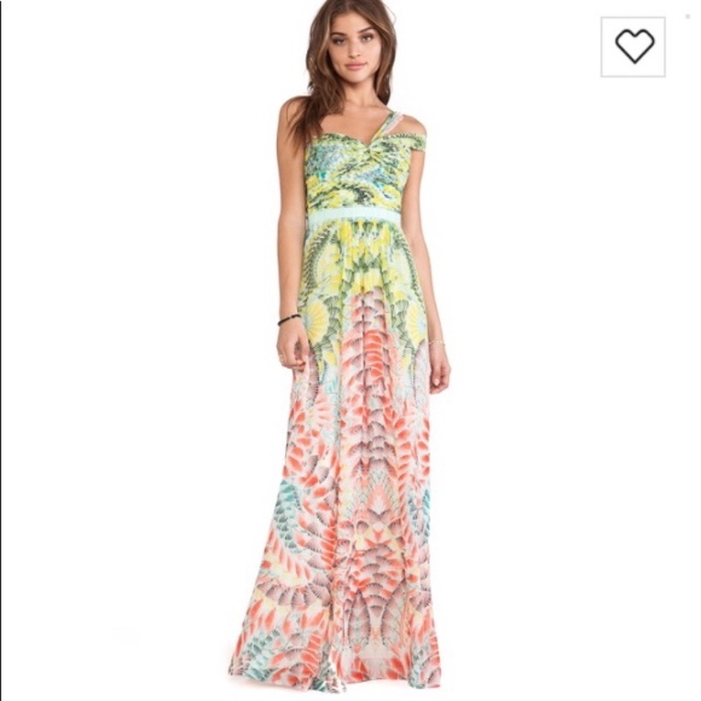 BCBGMaxAzria One Shoulder Inga Maxi Dress Size 2